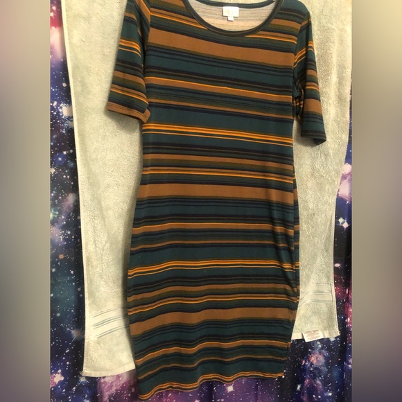 Lularoe stripped midi bodycon dress - Picture 1 of 3